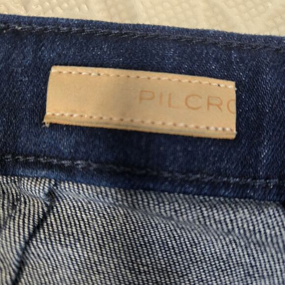 Pilcro Wide Leg Jeans The Skipper High Rise Full Length Dark Wash Womens 31 Boho - Picture 5 of 12
